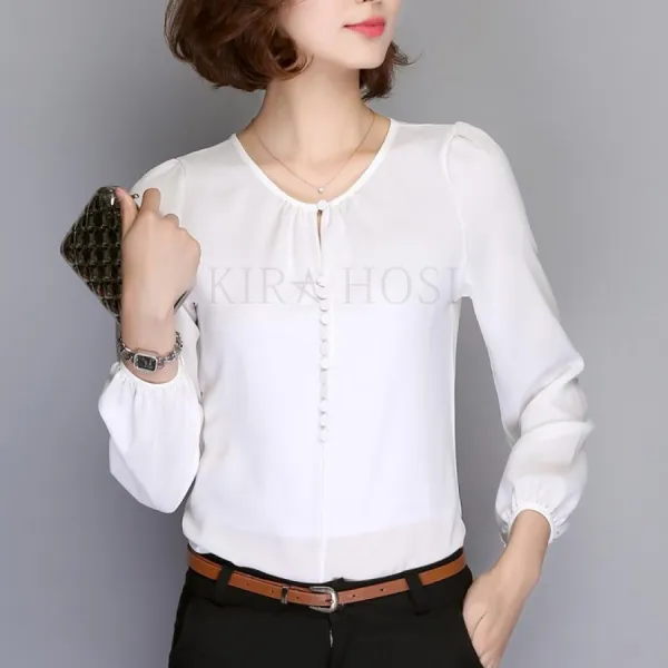 kirahosi 가을 여성 빅사이즈 긴팔 블라우스 여자 BLOUSE 패션 113 GS8+덧신 증정 CBmfgbi7