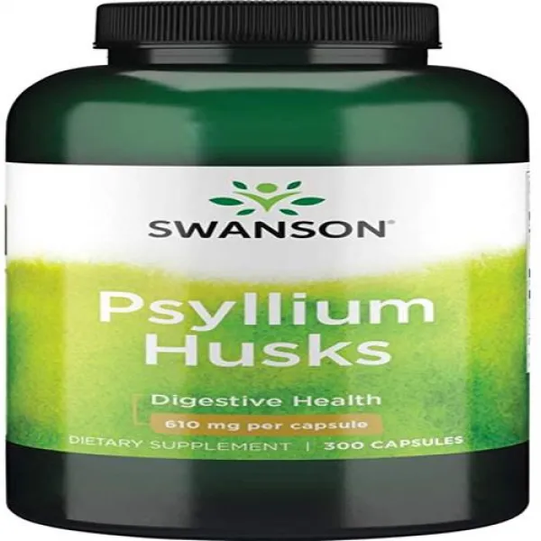 Swanson Psyllium Husk 무게 결장 식이 섬유 보충제 610 mg 300 캡슐 (캡), 단일상품, 단일상품