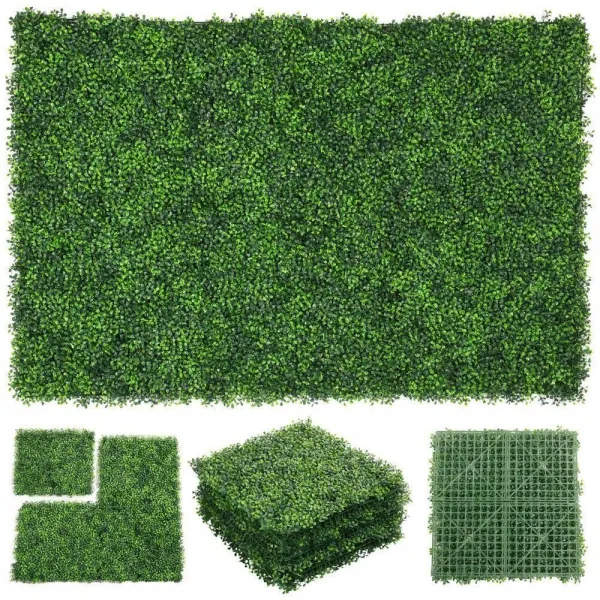 인공 회양목 헤지 패널 Topiary 헤지 공장 잔디 벽 장식 실내 야외 정원 뒷마당 홈 장식, 4PCS