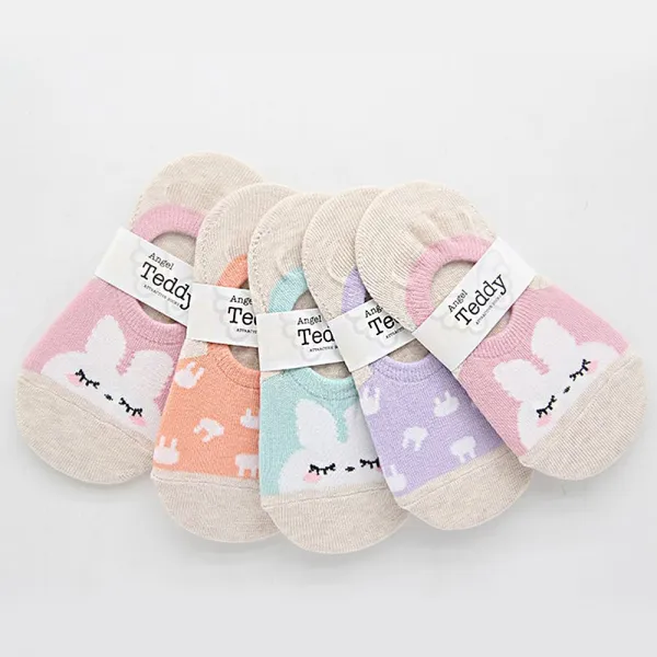 주 Thesoo_더수마켓몰_유아동 토끼 덧신 패션 귀여운 컬러 양말 5켤레 양말 어린이양말 유아양말 패션양말 어린이패션양말 컬러양말 어린이컬러양말 양말세_더수_마트_thesoo마켓
