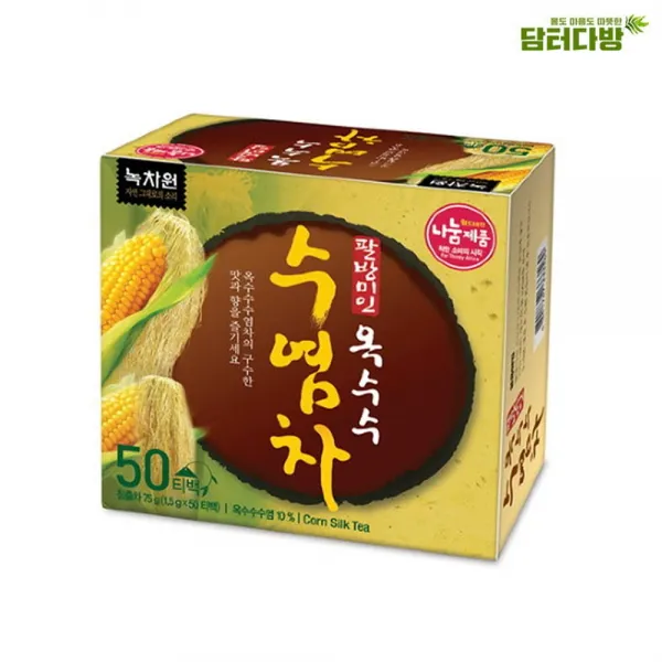 녹차원 팔방미인 옥수수수염차 50티백 건강차 영양차 힐링차 tea 다이어트차 식후차 건강음료 사무실 업소, 50개입, 1.5g