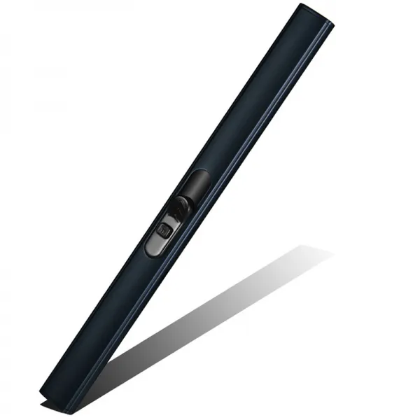 USB 충전식 방풍 불꽃없는 캔들 라이터, 검은 색
