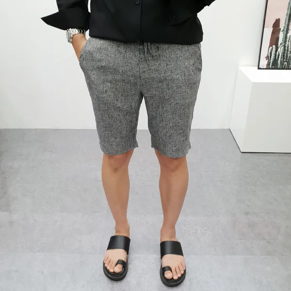 구스마켓 남성용 편안한 린넨 보카시 5부 밴딩 반바지 5color 