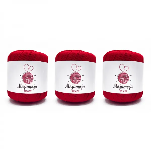 MOJAMOJA 색채가 풍부하다 뜨개실 3PC, 8레드