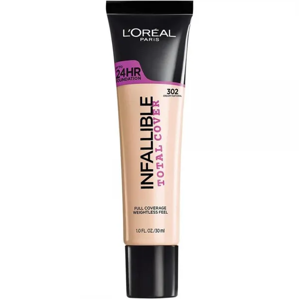 로레알 파리 불알 토탈 커버 파운데이션 크림 내추럴 1 fl. oz. LOreal Paris Infallible Total Cover Foundation Creamy Natural, 단일상품, 단일상품
