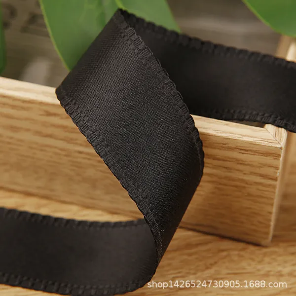 다다이쏘 포장자재 꽃레이스 무광 폴리면 리본 나비넥타이 머리 악세사리 DIY 재료 코스튬의상 왕골모자 기프트플라워 빔 면직, 006 블랙
