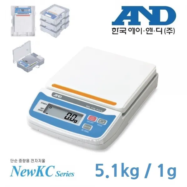 한국AND 미량저울 5kg 1g KC-5000 약국 조제실 치기공 치과 그램저울, KC-5000 ( 5100g/1g )