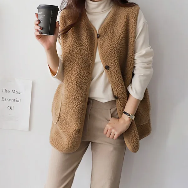 오픈클로젯 포켓 덤블 양털조끼 3color 