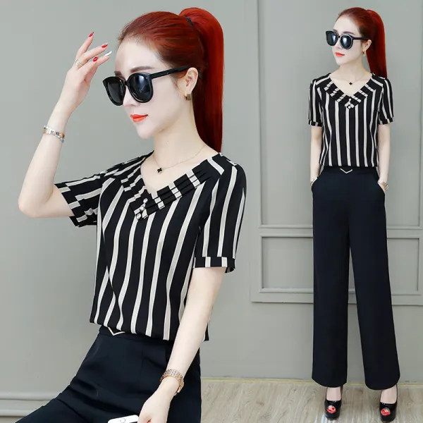 BEILUE 스트라이프패턴 여성의류 셔츠 1203720