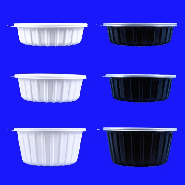 참조은팩 미니탕195 소 중 대(백색/블랙) 반찬 분식 찜용기 400세트(뚜껑있음), 400세트, 미니탕195중, 백색