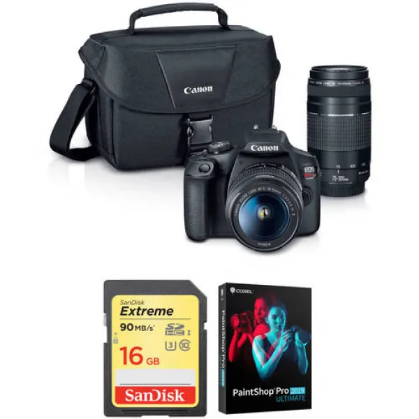 Canon EOS Rebel T7 DSLR Camera with 18-55mm and 75-300mm Lenses Access, 상세내용참조
