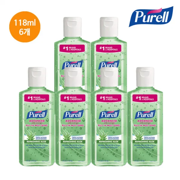 [미국배송]퓨렐 손소독제 알로에 휴대용 118ml 6개한팩, 알로에116ml 6개한팩