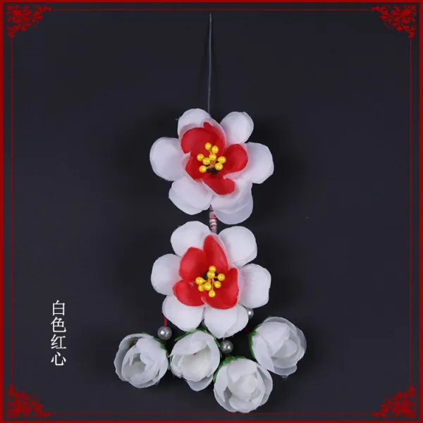 경극 희곡 연극 아가씨 계집종 화단 조단 블 꽃놀이 귀를 채우다 러플 꽃쌍두, 화이트 레드 하트