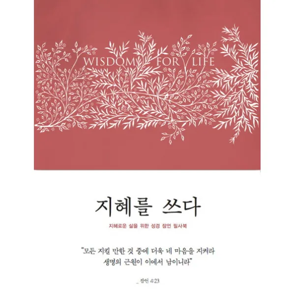 지혜를 쓰다(표지 빨강 파랑 중 랜덤 발송):지혜로운 삶을 위한 성경 잠언 필사북, 생각속의집
