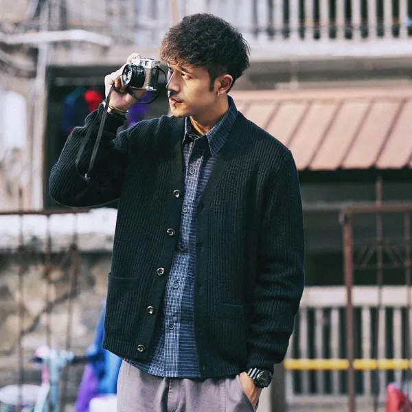 플랜글로벌 남성 심플 가디건cth