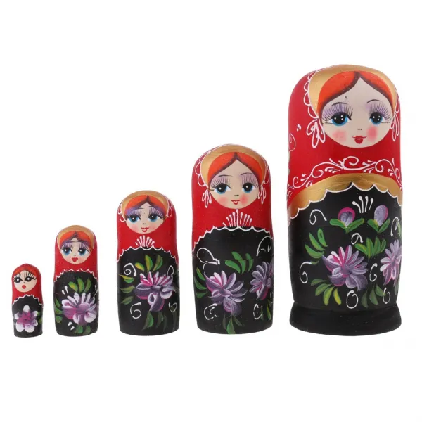 STK5 조각 여자 인쇄 babushka 러시아 중첩 인형 matryoshka 장난감 # 1