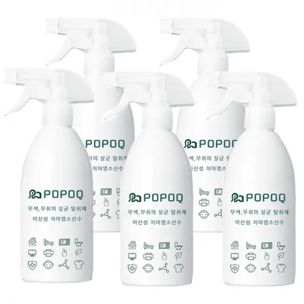 [포포큐] 미산성 차아염소산수 무색 무취의 살균탈취제 5EA, 5개, 500ml