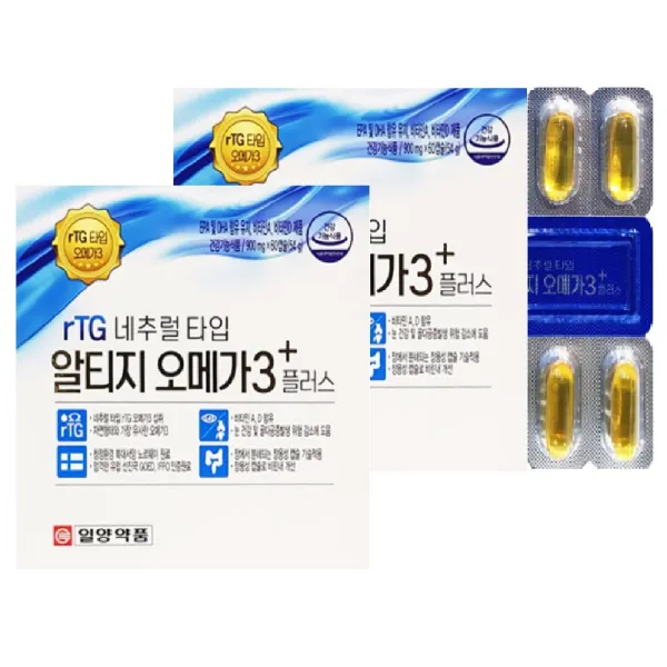 일양약품 알티지 오메가3 Rtg 효능 엔초비 오메가3 비타민d 복용법 불포화지방산 장용성 60캡슐 2박스