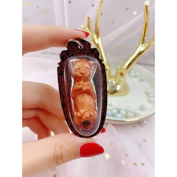 태국 불패 진품 바카라 불태각 쿠바 반소식함 재능을 발휘하다 고양이 아크릴 도금, 로즈 골드 （블랙 레드 아크릴 케이스