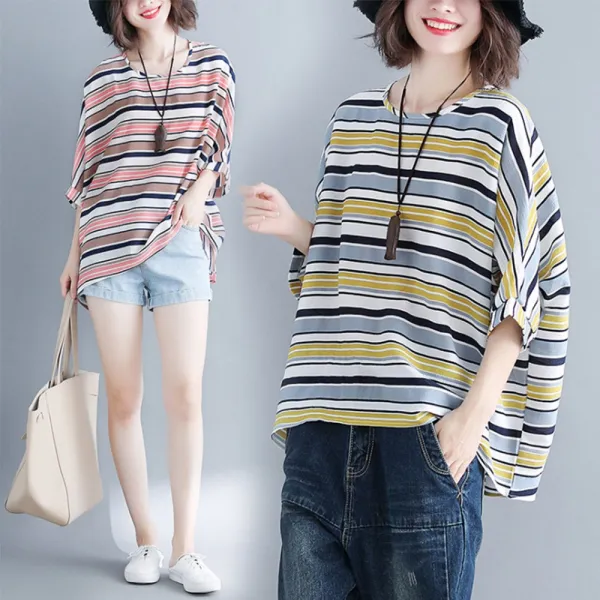 아이엠몽 여성 쉬폰 오버핏 반팔 티셔츠 편한옷 데일리룩 하늘하늘티 빅사이즈(BB225344HB) 반팔티셔츠