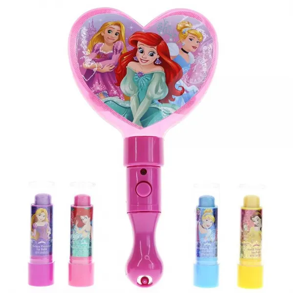 5 CT 디즈니 프린세스 필요 없는 Light Up Mirror 무배터리 Townley Girl 4팩 립밤, 단일상품, 단일상품