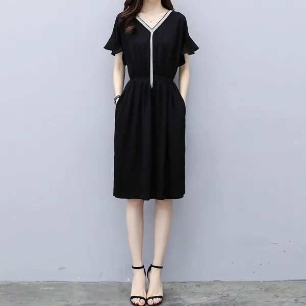 디에프 여성 여자 브이와소매프릴 원피스 여름신상 데일리룩