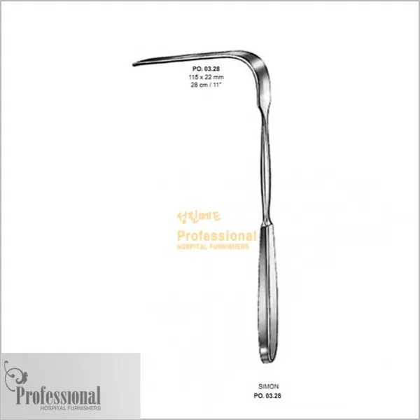 [개창기구] PROFESSIONAL 시몬리트렉타 28cm.115x22mm (SIMON VAGINAL RETRACTOR) PO-03.28, 1개