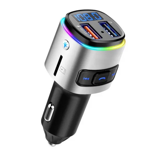STK차 이중 usb qc3.0를위한 격상 된 bluetooth 5.0 fm 전송기 라디오 접합기