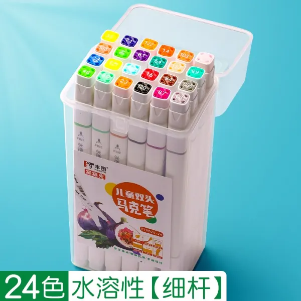 더블 헤드 수용성 수채화 펜 풀 세트 1000컬러 페인팅 유성 어린이 마크 펜 터치 얇은 막대 / 어린이 수성 / 24 색