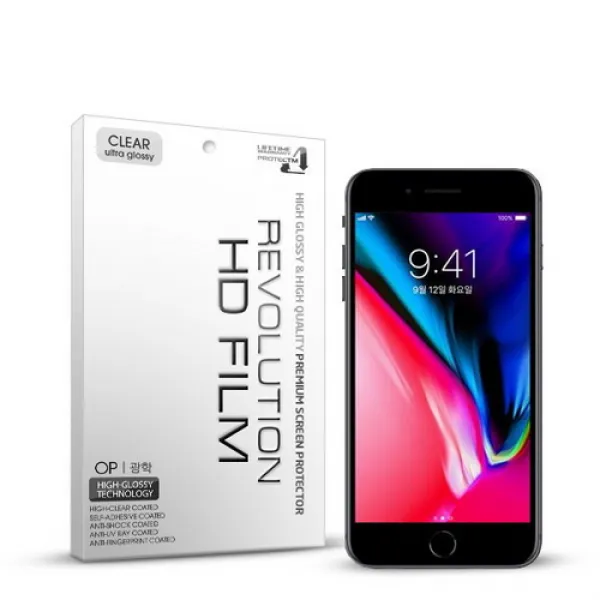  바보사랑 2매 레볼루션hd 올레포빅 고광택 보호필름 아이폰8 1개