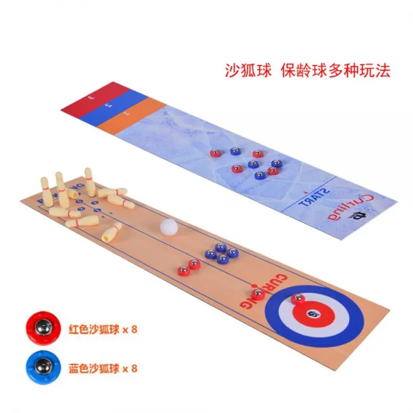 가정용 오락실 컬링 실내 멀티게임기 미니 당구대 포켓볼 탁구 전자하키 컬링 볼링, 롤 쿠션 타입 3 in 1 curling / shuffleboard / bowling / 20.5x91cm