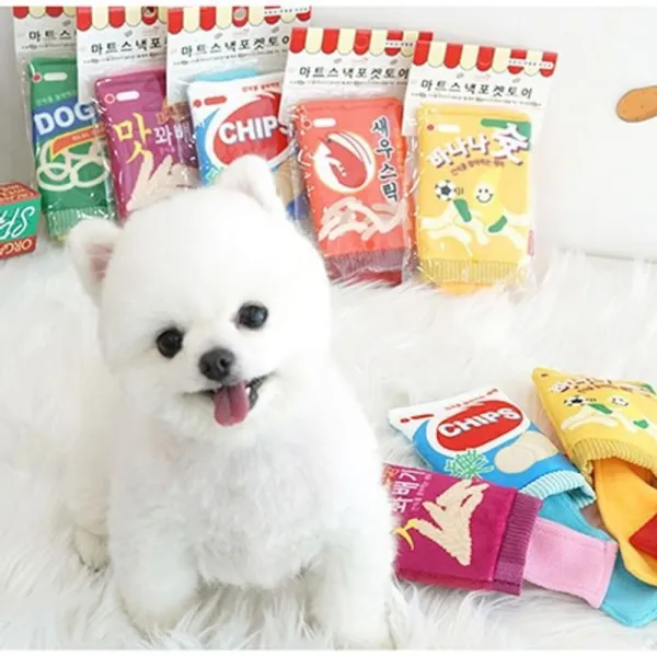 강아지 장난감 인형 과자 애견 개 간식 놀이 5종 패리스독 마트스낵 포켓토이 5종세트