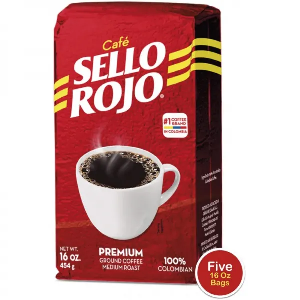 Café Sello Rojo 프리미엄 콜롬비아 커피 | 부드럽고 맛이 좋은 | 낮은 산도 쓴맛 뒷맛 없음 | 100 % 콜, 1, 단일상품