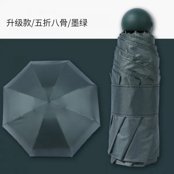 파라솔 블랙고무 우양산 자외선차단 실외 양산 우산초과 가엽고편리한, T16-8개살 퓨어묵 그린 직경 90cm