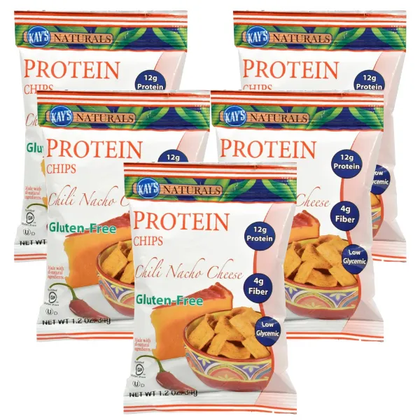케이스네츄럴스 프로틴 칩 칠리 나초 치즈, 34g, 5개