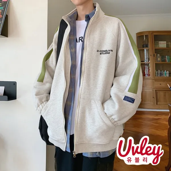 유블리 남성 루즈핏 집업 3color 캐주얼 점퍼 환절기에 입기 좋은 캠퍼스룩 스쿨룩(UV020WD)