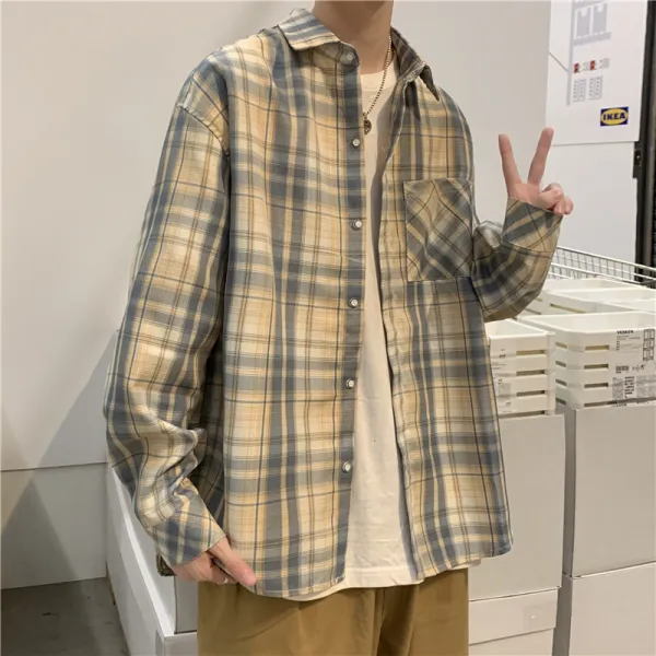 남자 트렌드 건달 멋진 와이드 루즈핏 레저셔츠 코트