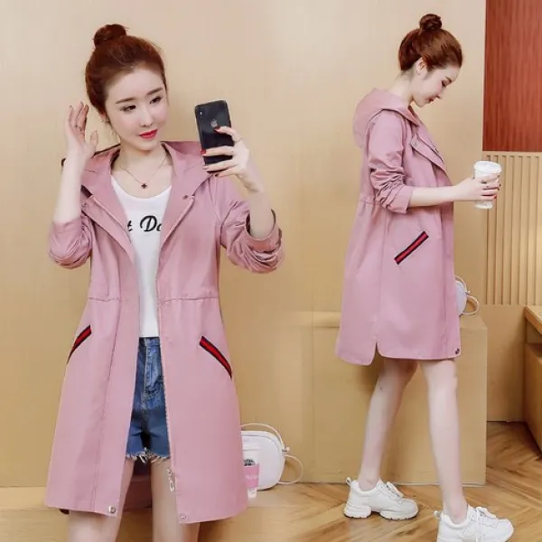 패션이루 롱 사파리 후드 자켓 봄 점퍼 여성 아우터 가을 잠바