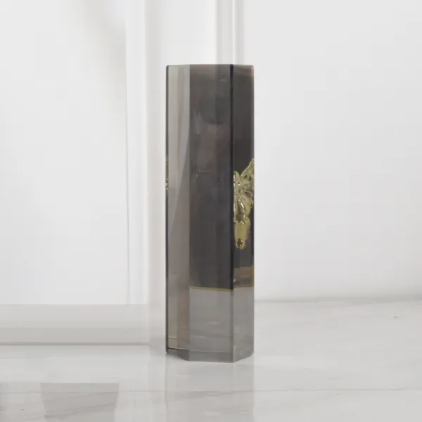 북유럽인테리어소품 크리스탈 피라미드 장식품, T01-A상품 6각기둥 :80*70*270mm