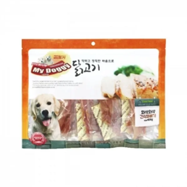 대형견 좋은습관 칭찬간식 치킨꽈배기 400g 배웅간식 영양간식 애견사사미, 1개