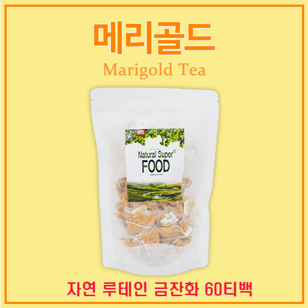 BMS 메리골드 꽃차 금잔화 차 티백 루테인 지아잔틴 마리골드 금송화 꽃잎차 눈에좋은 눈건강 안구 시력보호 효능, 60g, 1팩