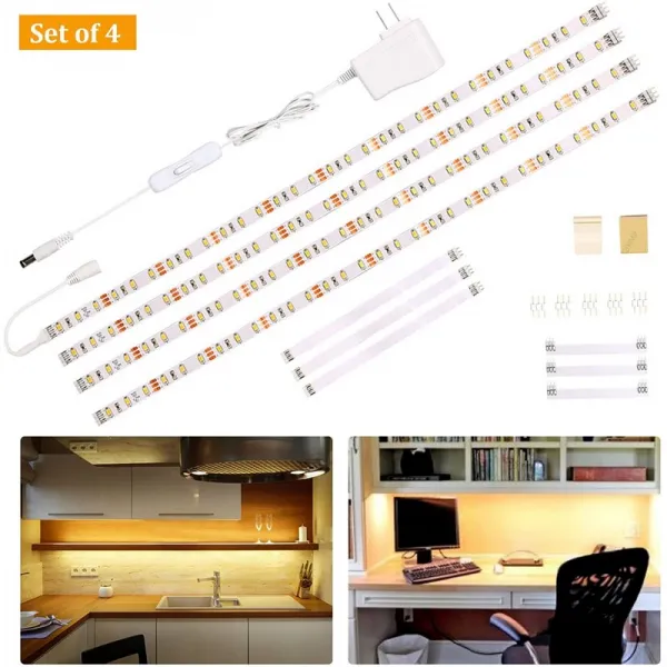 LED 언더바디 램프 캐비닛 램프 스위치가 있는 밝은 조명 스트립 캐비닛 조명 아래 LED 주방 선반 쇼