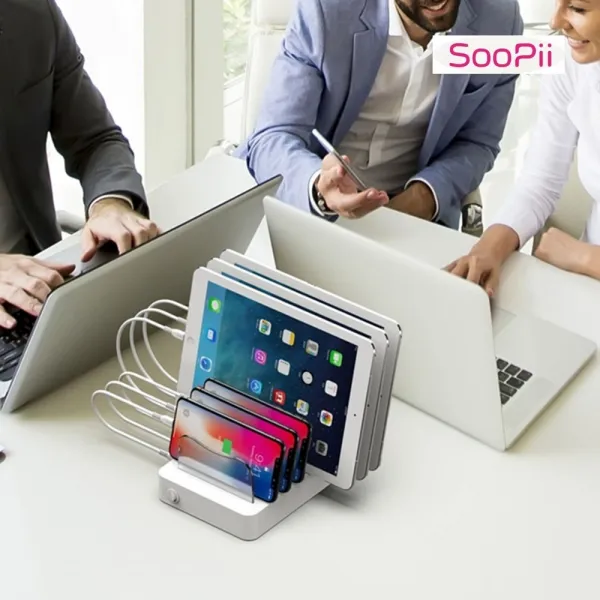SOOPII 스마트폰 6포트 업소 민원용 멀티 급속충전기