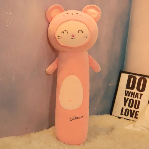 안고자는 베개 바디필로우 인형 대형 시바견 인형, 다람쥐 핑크 곁눈질