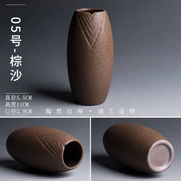 명품 미니도자기 도벽 도자기꽃 찻상테이블 부처님 중국식 동전풀 실내 진열 장식품 거실 꽃병 19번 5번 종려모래