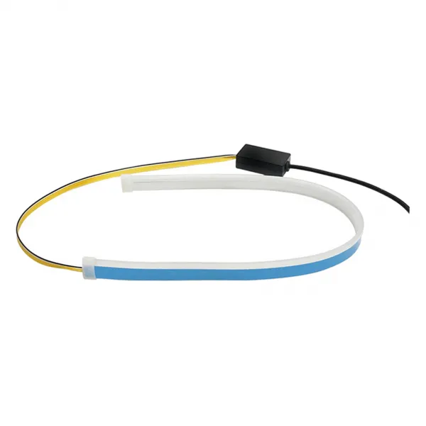 Royalways30CM LED 지구 빛 DRL 가동 가능한 주간 야간 항행 등 방수 가동 가능한 LED 지구 빛 우회 신호등 미등 장식적인 장비, 딥 블루 + 옐로우