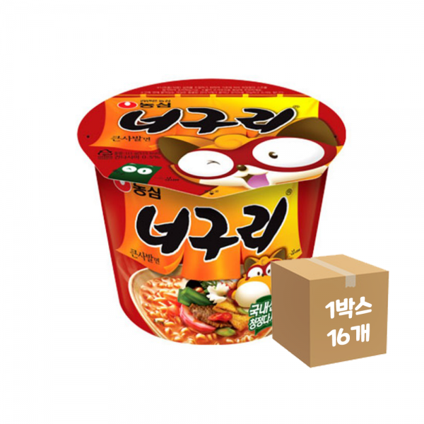 농심 얼큰한 너구리 큰사발 111g X 16개 1박스