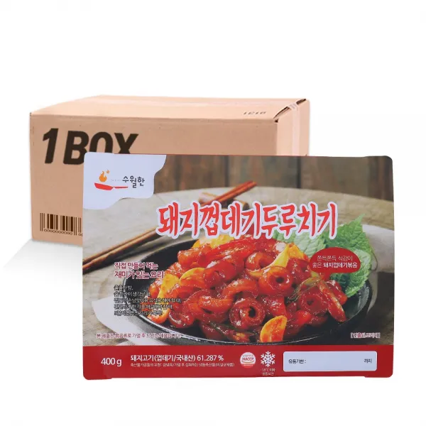 수월한 돼지껍데기두루치기 400g 20입 대용량 술안주, 1EQP_껍데기두루치기20입