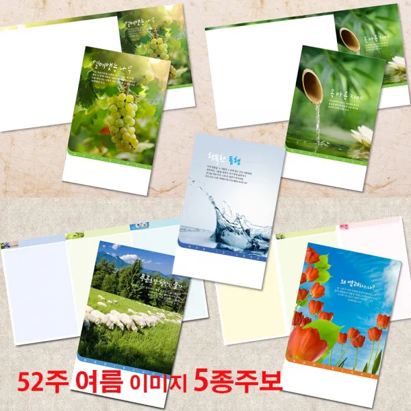꿈마을예닮 주보 교회주보 예배순서지 주보용지 디자인주보 주보도안 예쁜주보 인쇄 제작 청년부 교회학교 교회요람 감사노트 기념사 출판 헌금봉투 52주 여름주보 10종세트 추천, 1세트