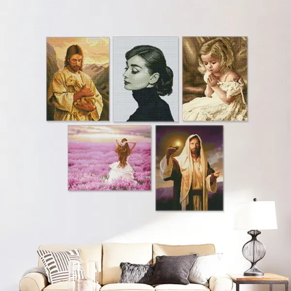  바보사랑 Diy 보석십자수 인물 시리즈 40cmx50cm 제품선택:i04.성모마리아와아기예수